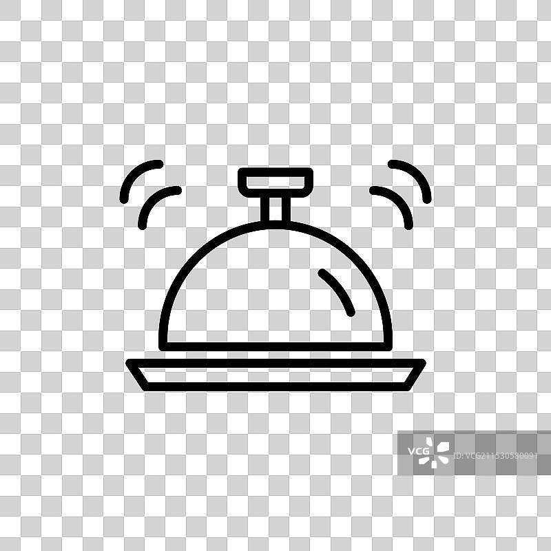 白色背景上的礼宾服务铃图标图片素材