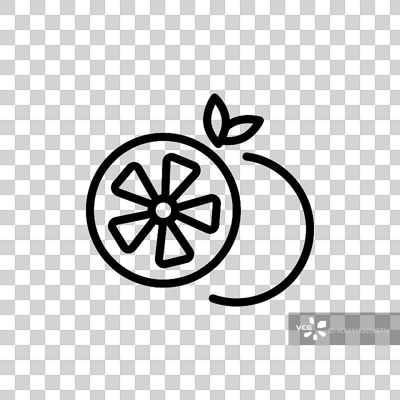 柑橘图标，背景为白色图片素材