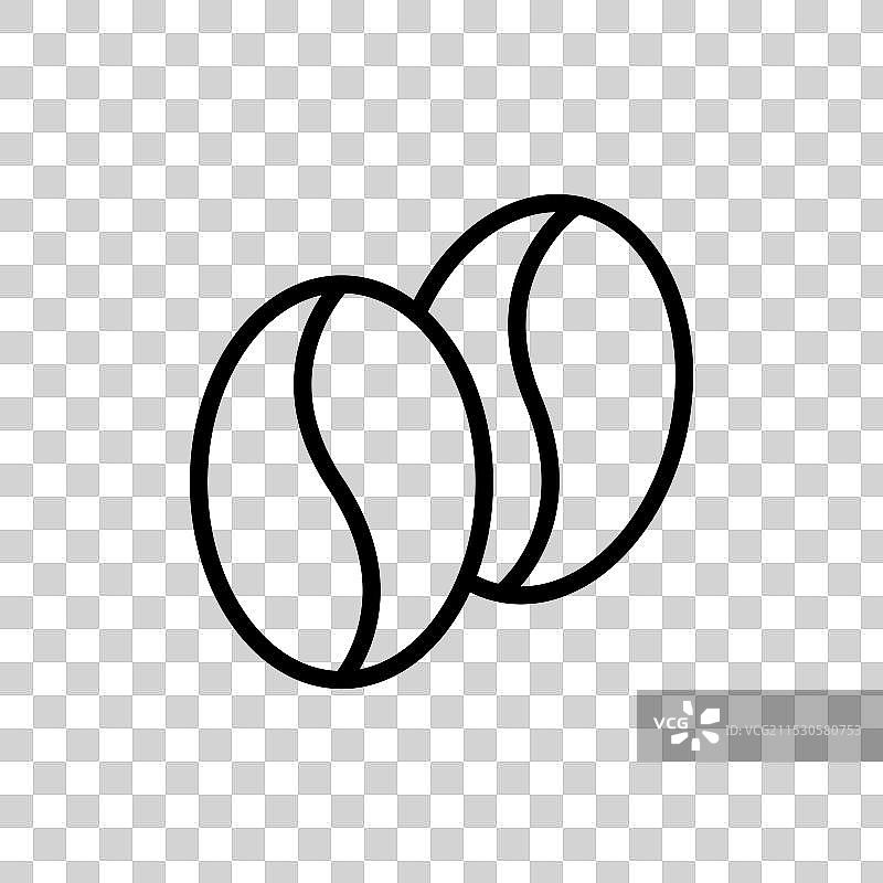 咖啡豆图标，背景为白色图片素材