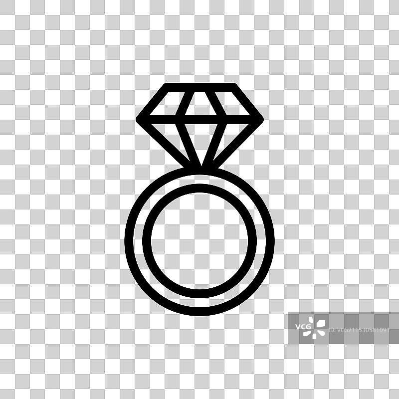 白色背景上的钻石戒指图标图片素材
