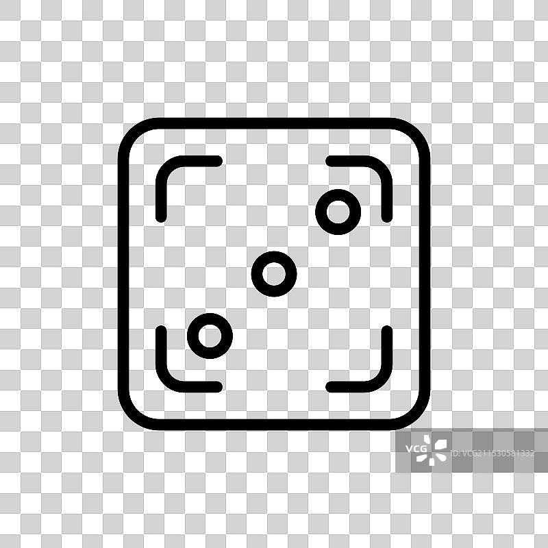 三个骰子图标，孤立在白色背景上图片素材