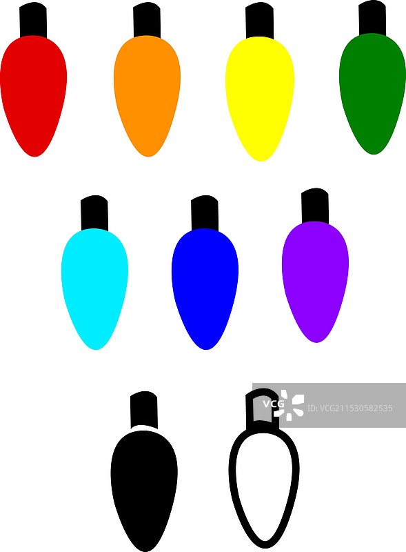 五彩缤纷的圣诞LED灯泡集合快乐气氛图片素材