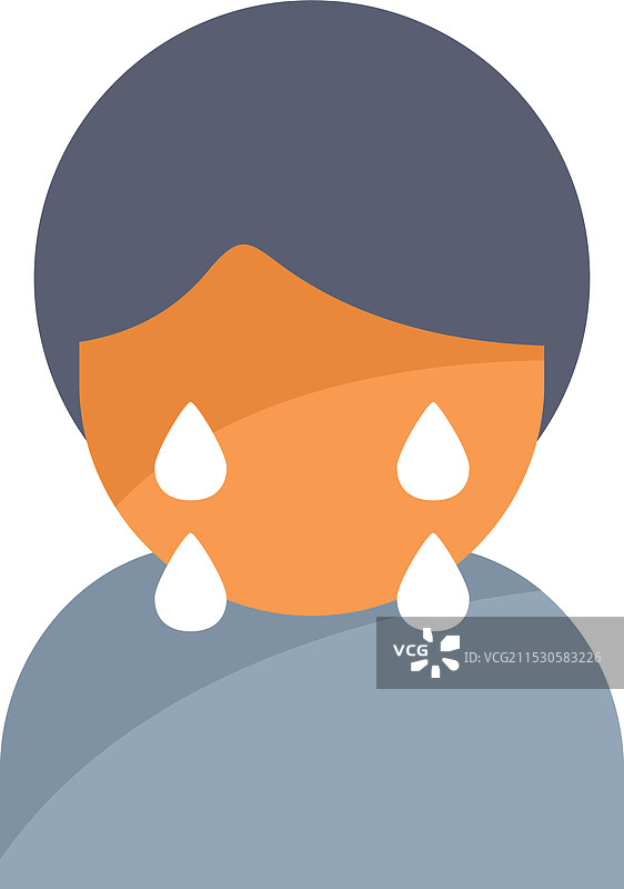 悲伤的人脸上流着泪水图片素材
