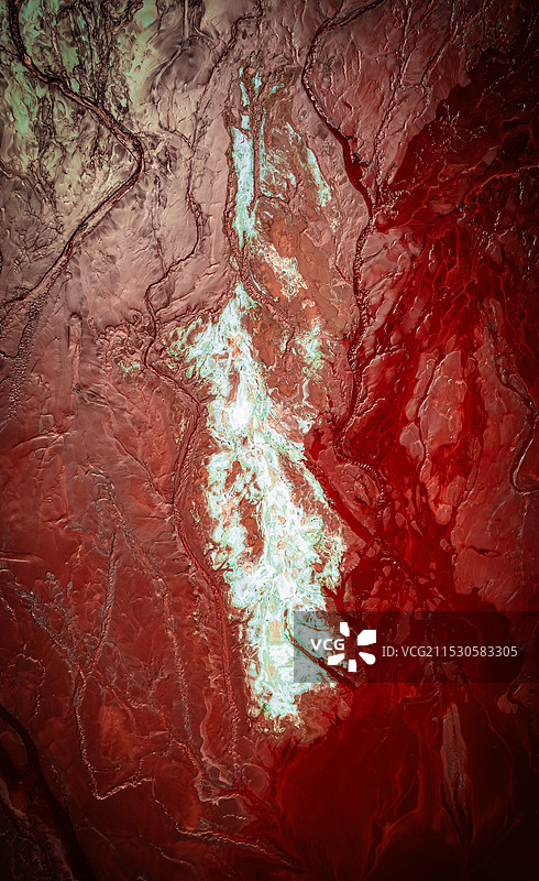 辽宁辽阳尾矿库景观航拍图片素材