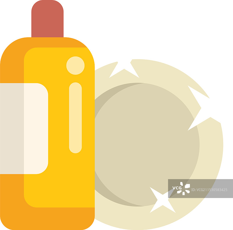 黄色洗洁精瓶子竖立着图片素材