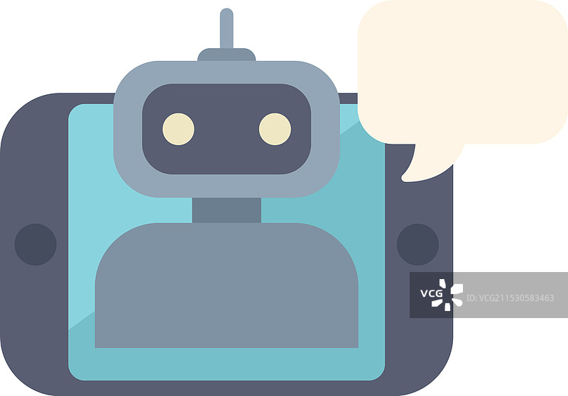 聊天机器人通过智能手机屏幕进行对话图片素材