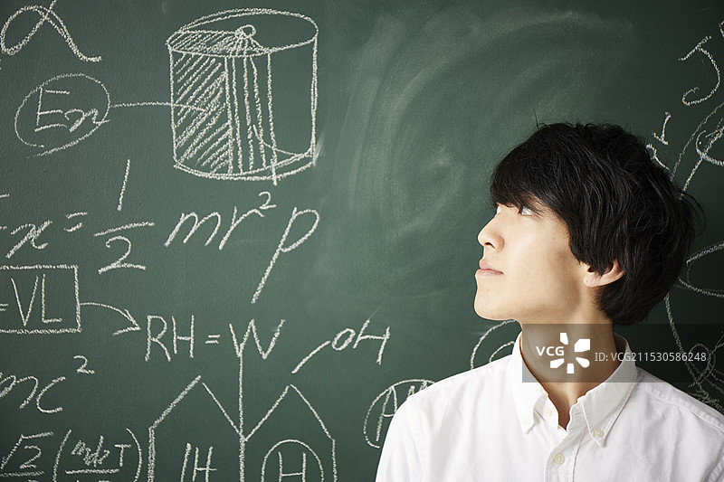 擦掉黑板上的公式后图片素材