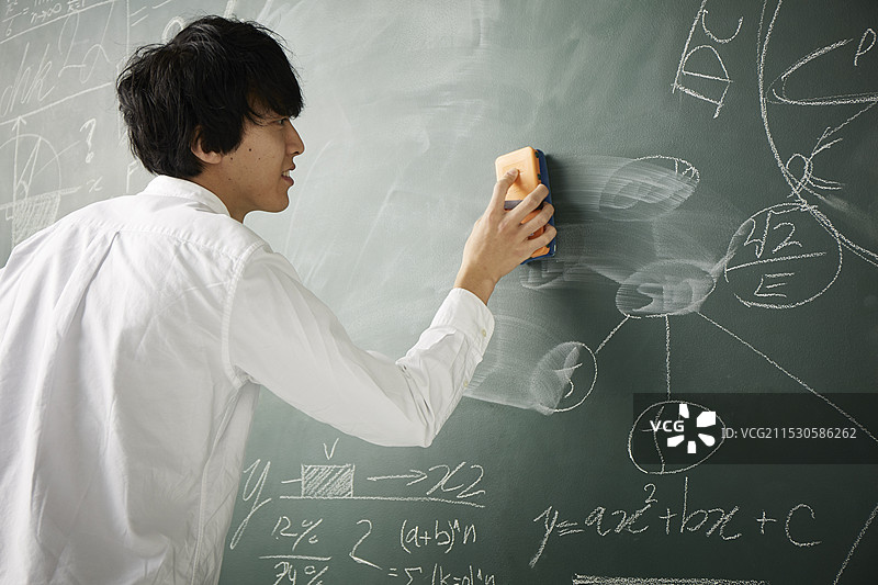 擦除黑板上的数字公式图片素材