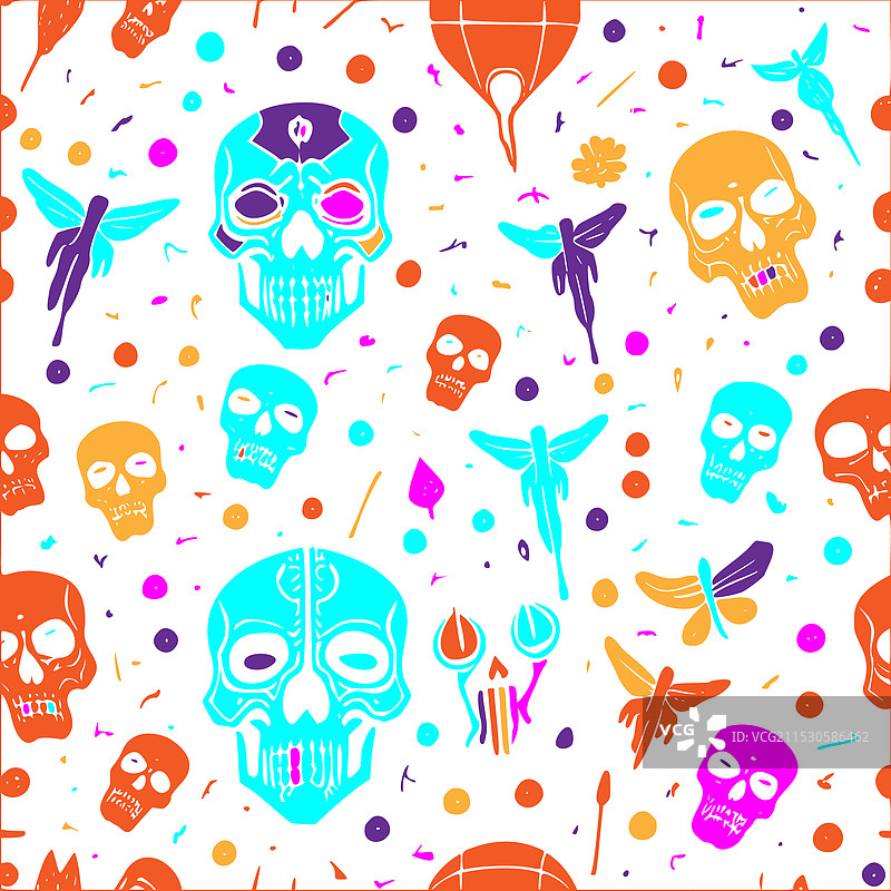 骷髅抽象图案图片素材