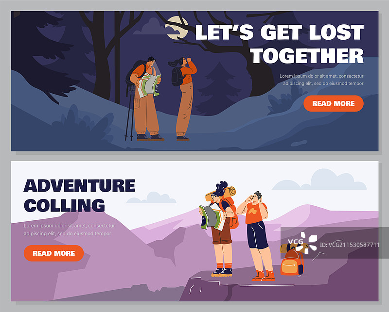 一组两个横幅图片素材