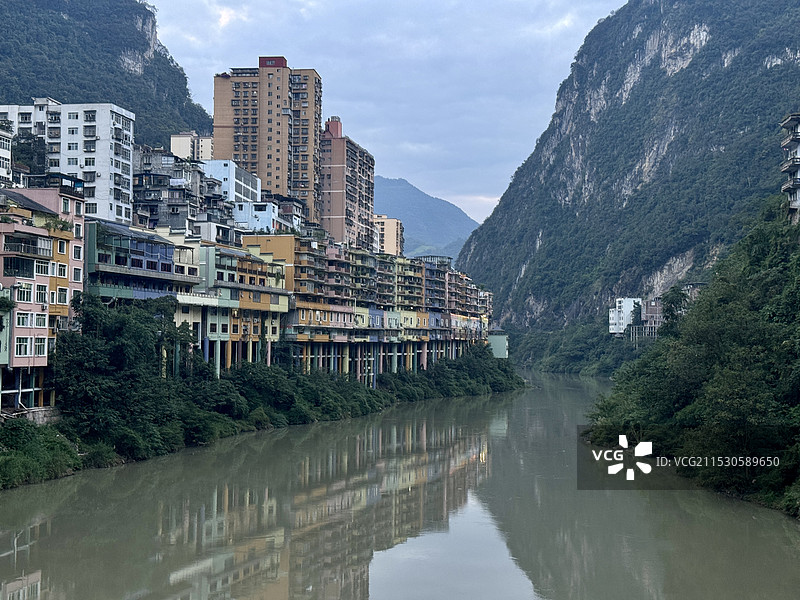 一线县城盐津县图片素材