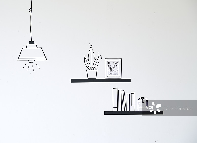 用遮蔽材料制作的吊灯和架子配件图片素材