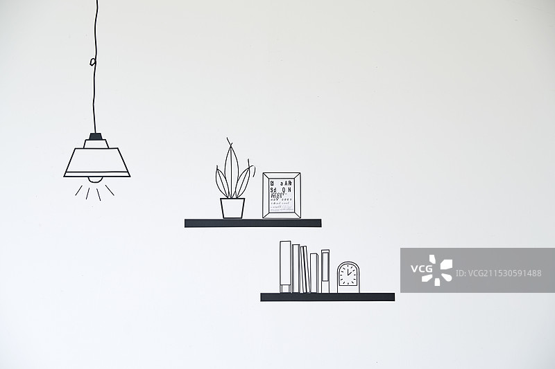 用遮蔽材料制作的吊灯和架子配件图片素材