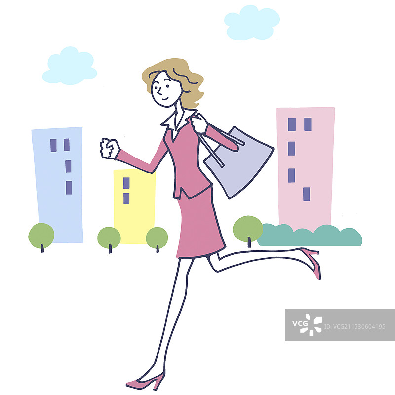 办公室职员在街道上图片素材