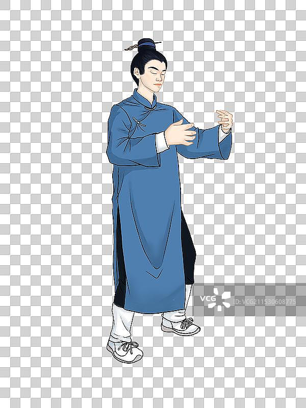 太极拳道士站桩道家文化传统文化健身养生图片素材