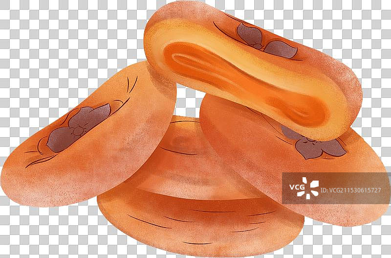 冬天霜降柿饼柿子食品美食食物年货零食手绘插画图片素材