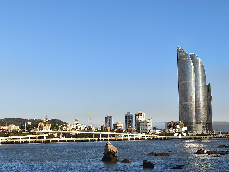 双子塔 厦门海边图片素材