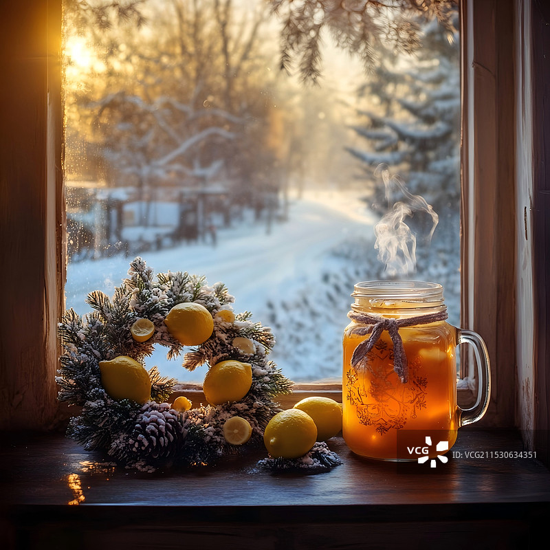 一罐热气腾腾的果汁图片素材