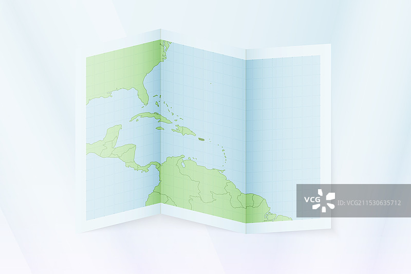 折叠的波多黎各地图纸与波多黎各地图图片素材