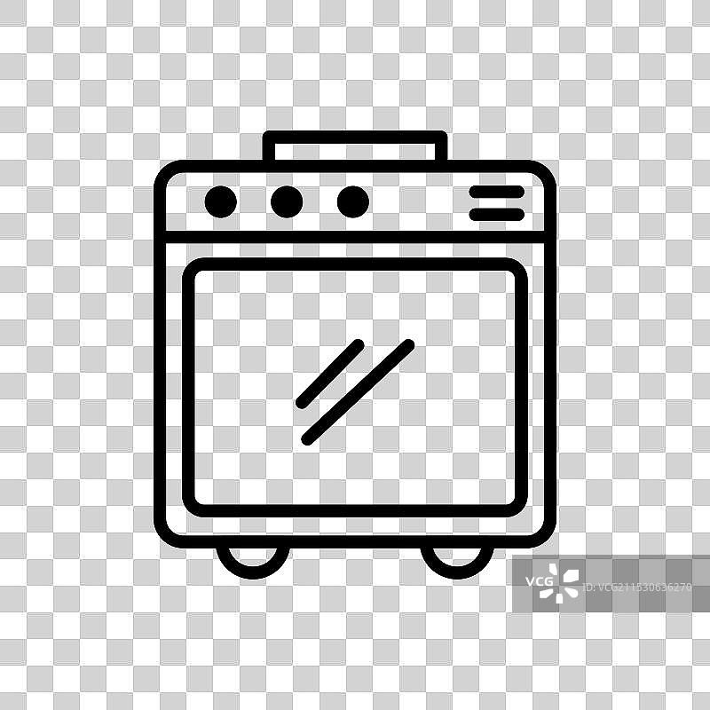 白色背景上的烤箱图标图片素材