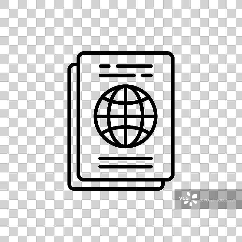 护照图标，背景为白色图片素材