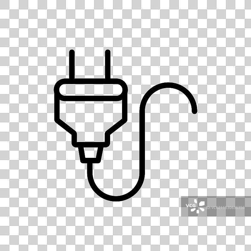 插头图标，背景为白色图片素材
