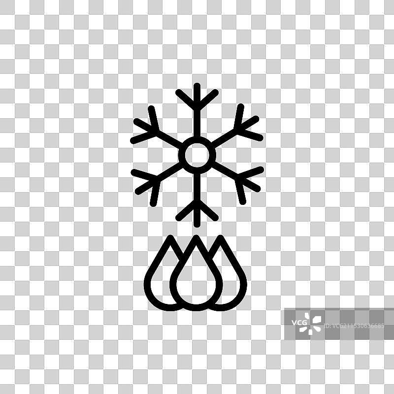 白色背景上的雪花水滴图标图片素材