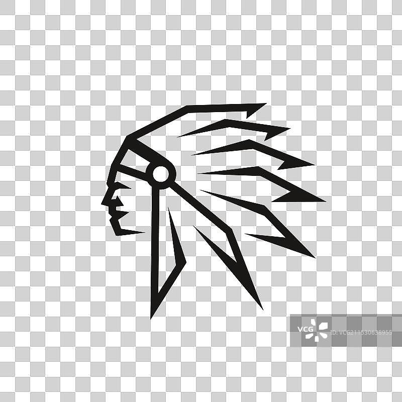 美洲原住民印第安人头饰与部落首领图片素材