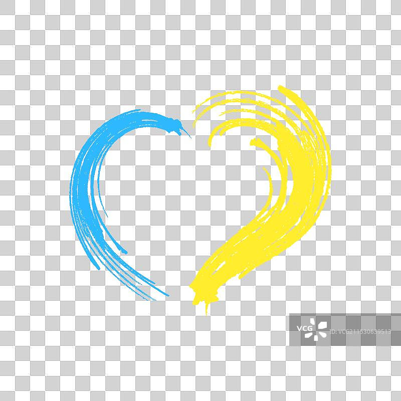 蓝色和黄色花朵中的心形抽象图案图片素材