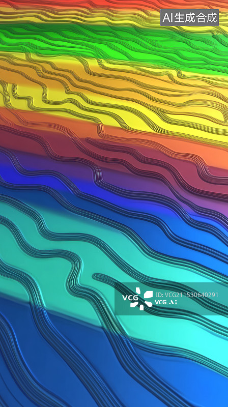 【AI数字艺术】镭射彩虹油膜流动光影背景图片素材