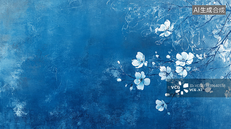 【AI数字艺术】深蓝色质感背景图片素材