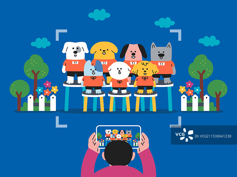 幼儿园，宠物，小狗，集体照，拍照图片素材