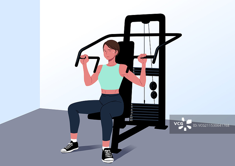 健身器材，健身房，锻炼，肩部推举，力量训练图片素材