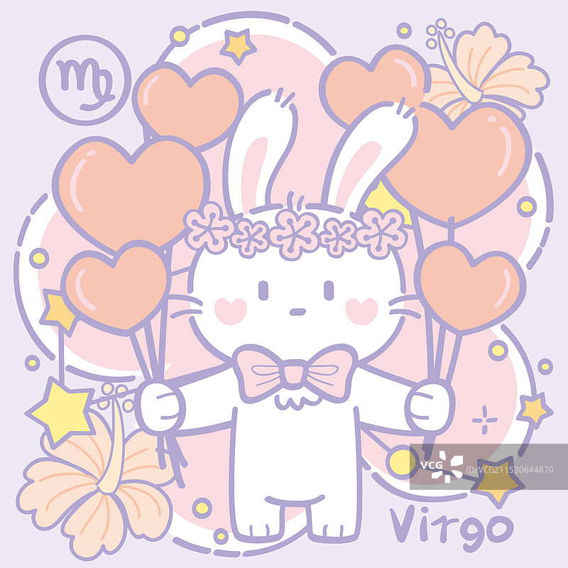 “紫璎兔”Q版星座系列-06处女座图片素材