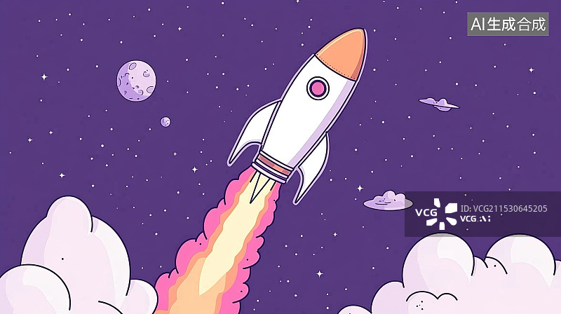 【AI数字艺术】宇宙飞船发射升空图片素材