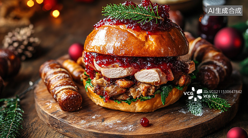 【AI数字艺术】圣诞节 感恩节 火鸡图片素材