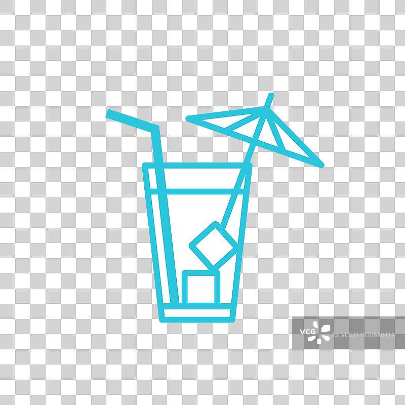 无酒精夏季饮品图标，独立于白色背景图片素材