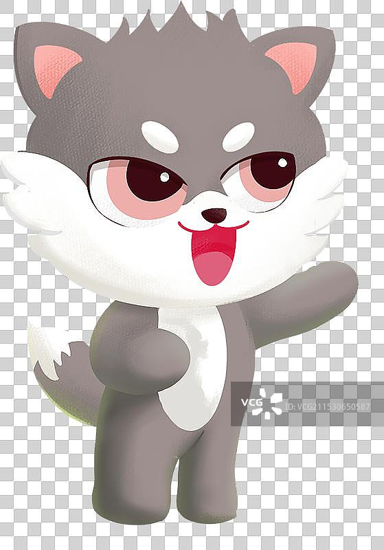 拟人小狼卡通插画图片素材