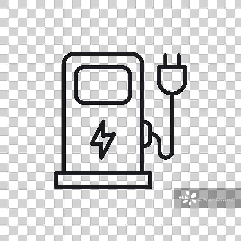 电动车充电站图标集图片素材