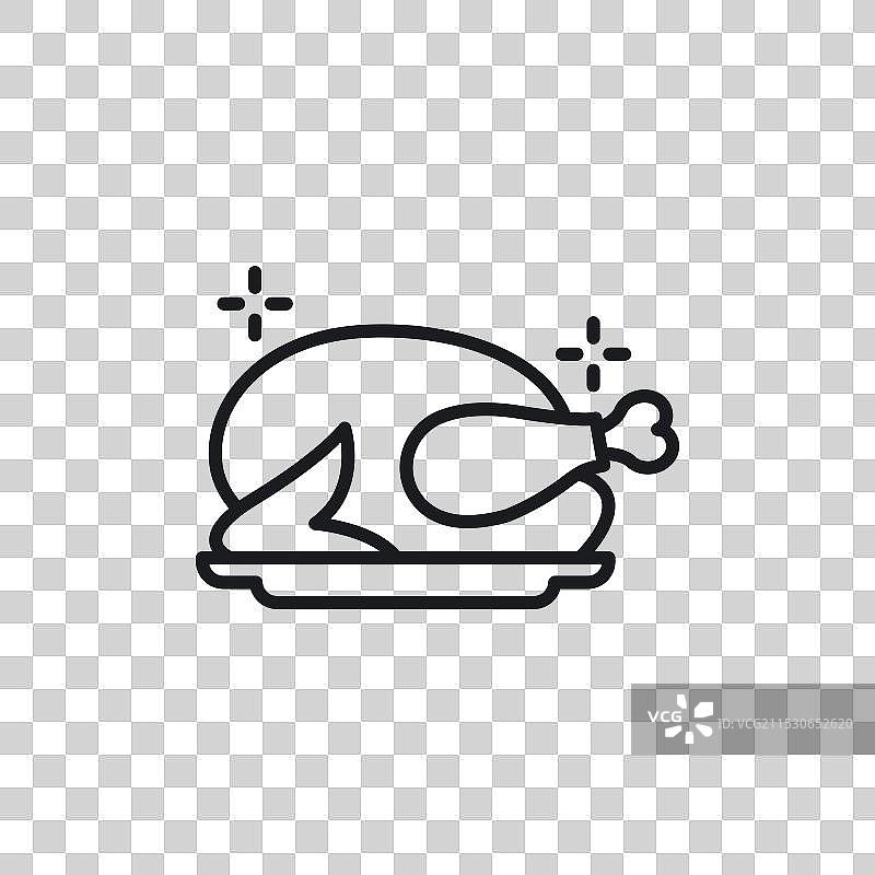 火鸡图标集，整只烤鸡符号图片素材