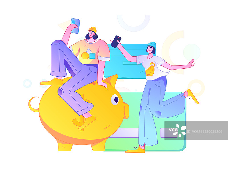 网购支付安全人物扁平矢量概念运营手绘插画图片素材