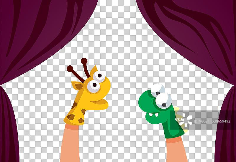 儿童剧场中的现场表演手套 puppets图片素材