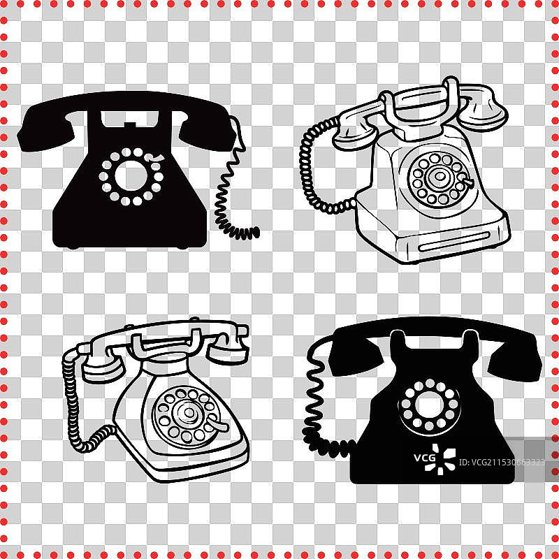 经典复古电话轮廓图片素材