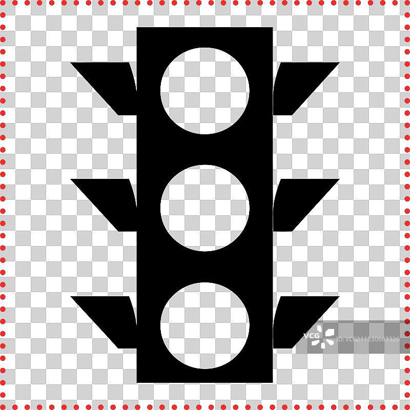 交叉路口交通信号灯剪影图标图片素材
