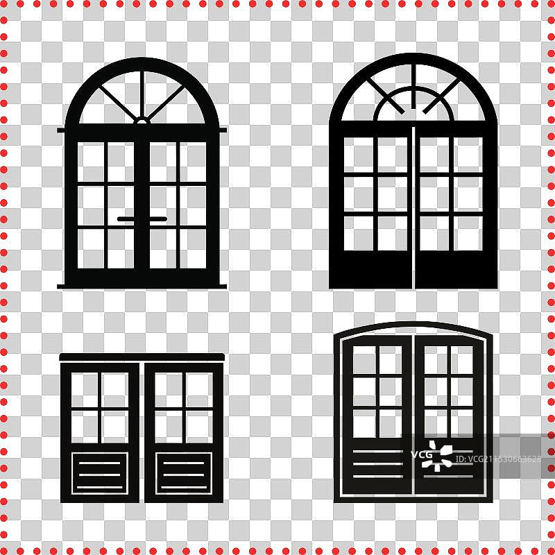 温暖室内柔和的窗户轮廓图片素材