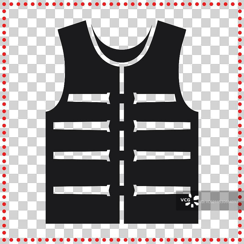高可视性反光背心轮廓图标图片素材