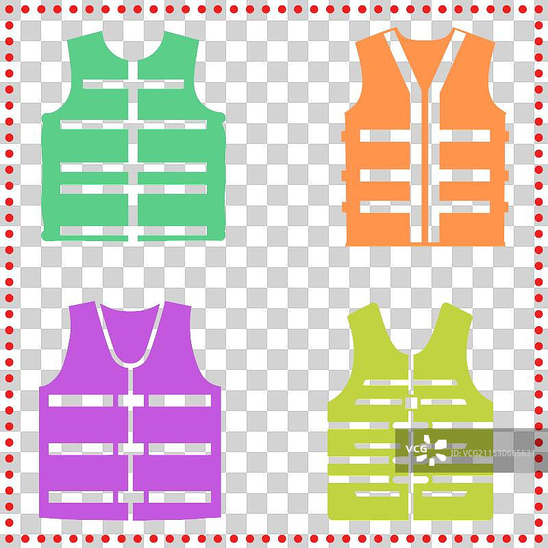 安全背心的生动色彩剪影图片素材