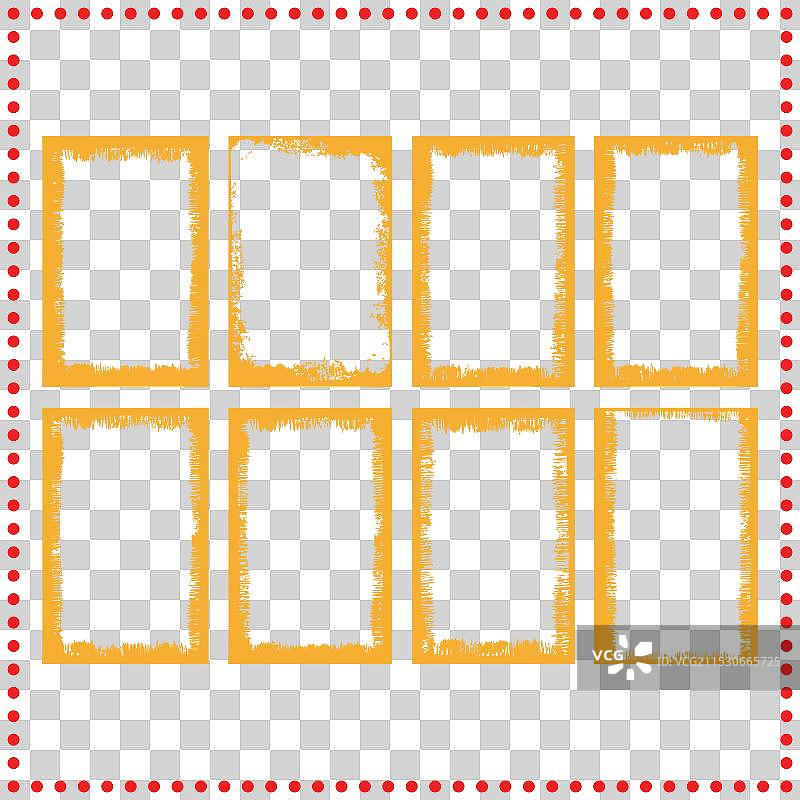 手工制作的艺术边框装饰，带有粗犷风格图片素材