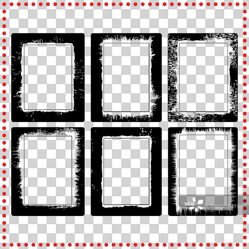 复古优雅的边缘磨损框架剪影图片素材