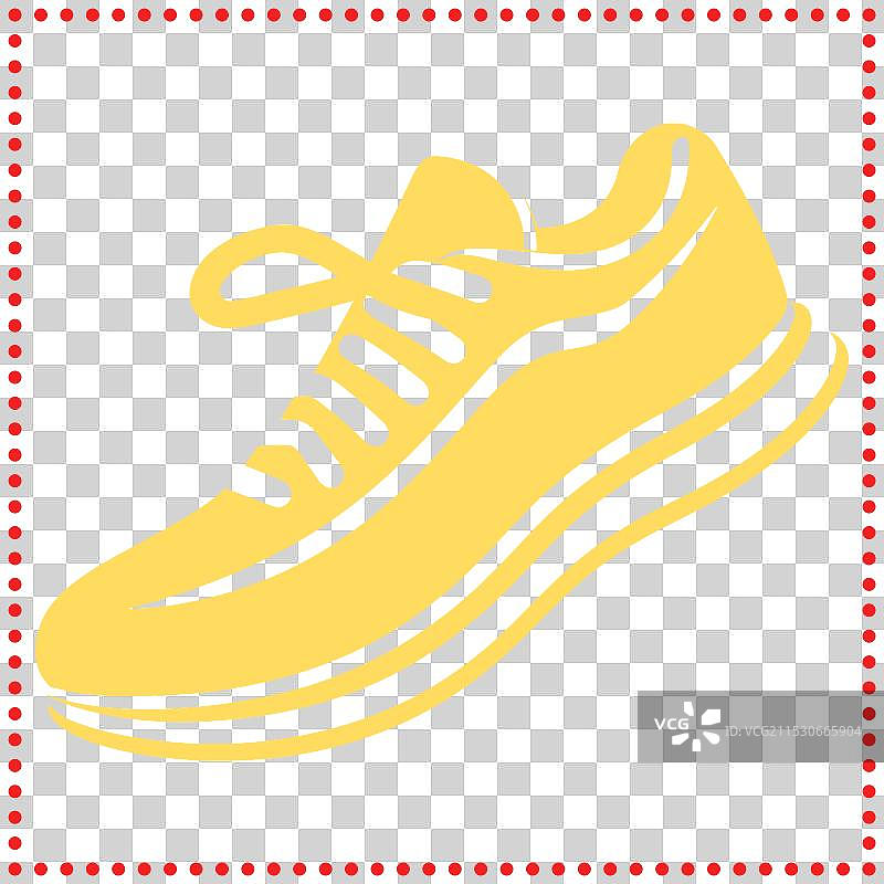 时尚运动鞋轮廓结合图片素材